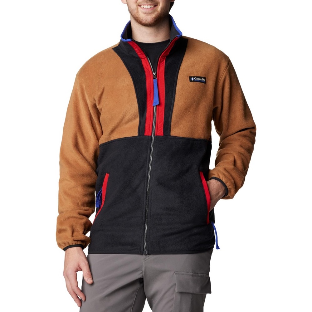 Columbia Men’s Backbowl II Full Zip Fleece Jacket Camel Brown/Black - S